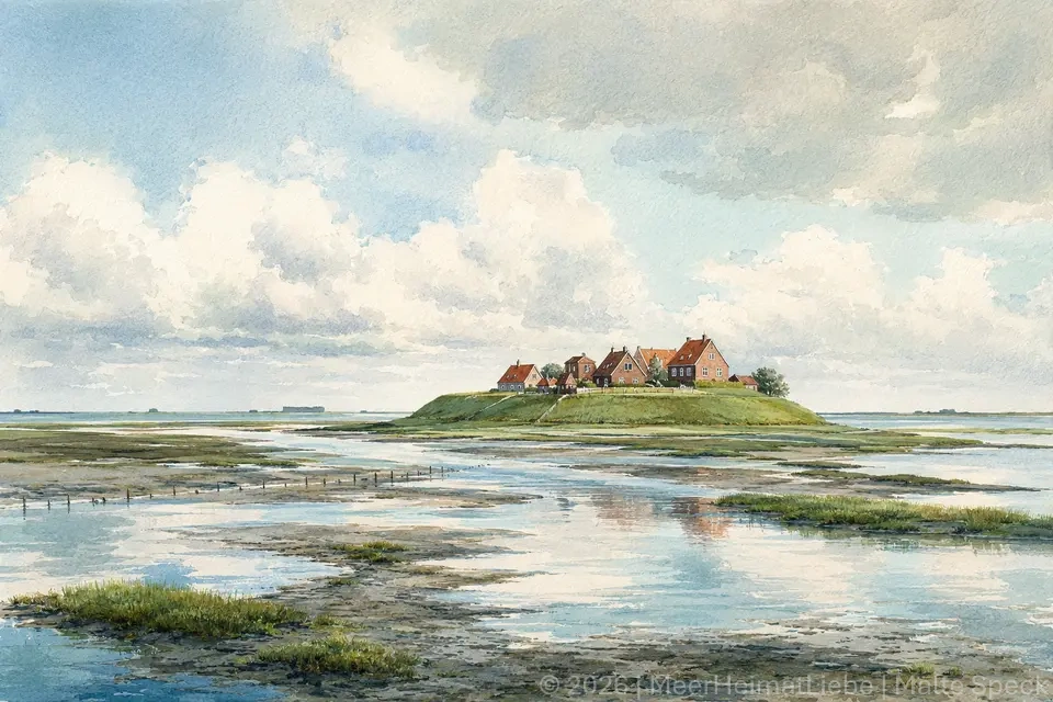 Weite Halliglandschaft als Einstieg in die Küstengeschichten